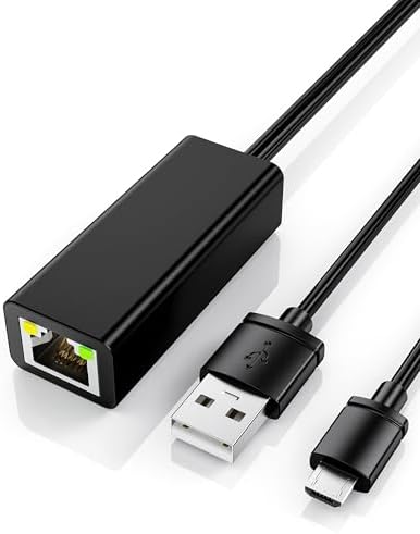 Adaptateur Ethernet pour Fire TV Stick, Micro USB vers RJ45 Adaptateur ...