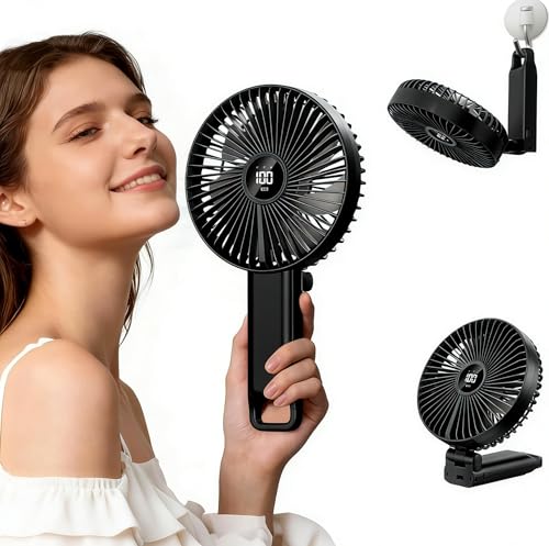 Grand ventilateur portable Feng Shui contre la chaleur avec pales 6" pliables et LED