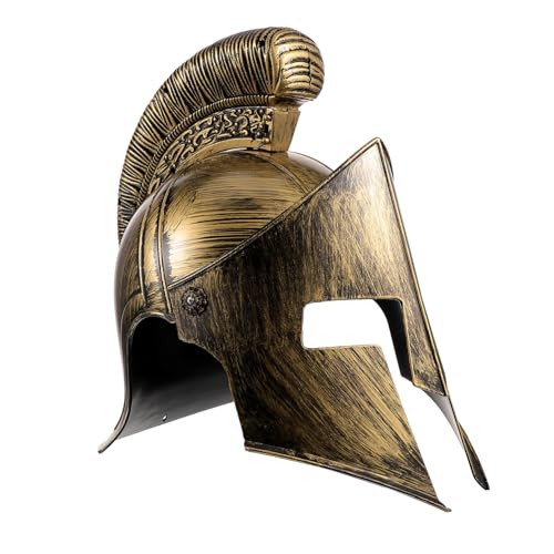 IMIKEYA Casco de Guerrero Romano Antiguo para Hombre Accesorio de Cosplay Medieval Casco de Soldado con Forro Cómodo Fácil de Montar para Fiestas y Decoración Temática