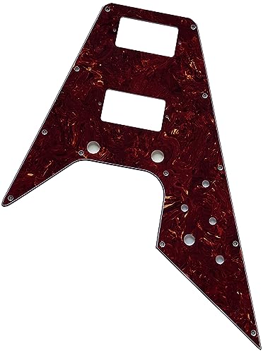ギターピックガード For Fit Gibson Flying V Style ギター保護 保護フィルム付き (4 Ply Red Tortoise)