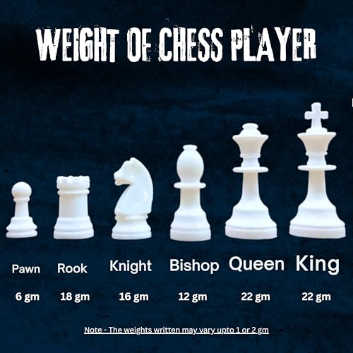 Image of Vinson 17x17 Fide Tournament Chess Set with Vinyl Foldable Roll-up Matt, 32 Big Solid Plastic Heavy Weight Pieces & 2 Extra Queens with Storage Bag.