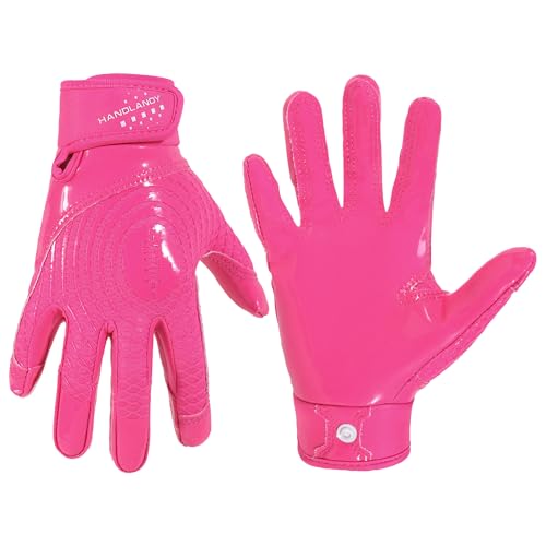 HANDLANDY Youth Football Gloves, Kids Sticky Receiver Gloves,Super Grip Football Glove Best Gift for Boys,Girls