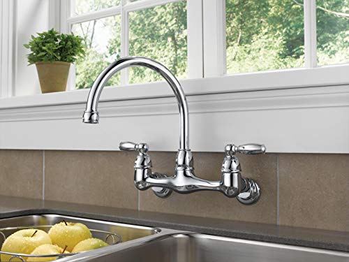Peerless 2-Handle Wall Mount Kitchen Sink Faucet, Chrome P299305LF by Peerless - Used condition - Image 4