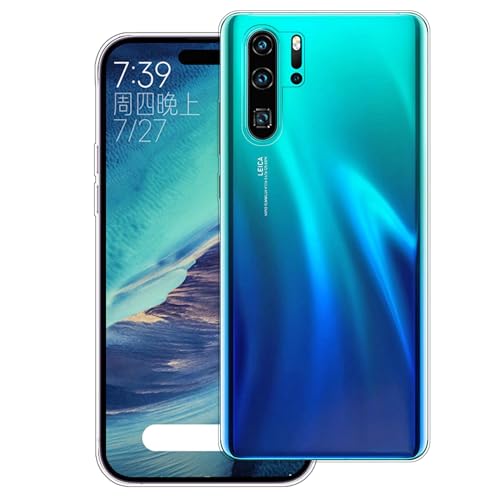 WUACYEAMING Carcasa para Móvil Compatible con Huawei P30 Pro Ultrafina Delgado Cover Transparente TPU Silicona Antigolpes Anti-arañazos Bumper Caso para Case-(Transparencia)