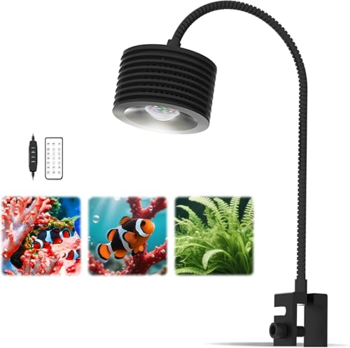 Lominie 25-W-Aquarienbeleuchtung, 25W Dimmbare Pflanzen Becken Leuchte mit Schwanenhals, Asta20Pro...
