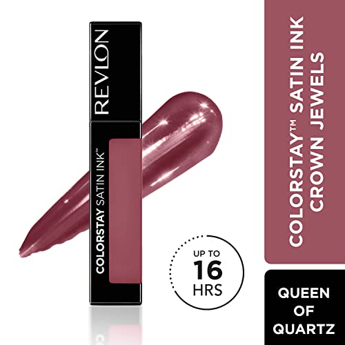Image of REVLON Colorstay Satin INK, Comfortable, Longwear Rich 16-Hour Liquid lip Color, Formulated with Black Currant Seed Oil & Vitamin E, Queen Of Quartz - (033) (Pack of 2)