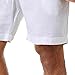 JEShifangjiusu Men's Fashion Relaxed Drawstring 7 Inch Shorts Summer Beach Casual Short Solid Color Cotton Short Pants (White,Small)