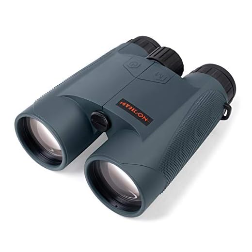 Athlon Optics 10x50 Cronus UHD Laser Rangefinder Black Binoculars with Eye Relief for Adults, High-Powered Binoculars for Hunting and Long-Range Targets