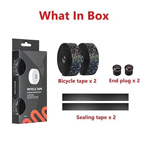 Road Bike Handlebar Tapes Made Of Eva+Pu, Reflective Gradient Color Road Bicycle Bar Tape Fixed Gear Bike Handlebar Tapes, Reflective Bike Handlebar Tapes Racing Bike Handle Wraps (Triangle Graffit) #TOP5