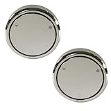 Westbrass D493CHM-2-05 Universal Patented Deep Soak Round Replacement 2-Hole Bathtub Overflow Cover for Full and Over-Filled Closure, Polished Nickel (2-Pack)