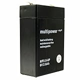 Certifié VdS Multipower batterie au plomb MP2.8-6P 6,0 Volt 2.800 mAh 4,8mm pin