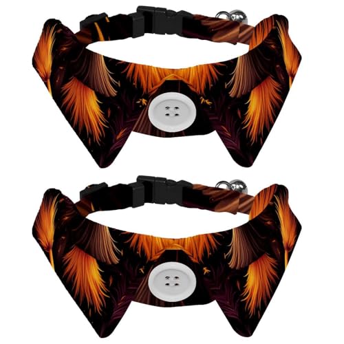 2 Packs Puppy Collar with Bowtie, Halloween Broom Adjustable Pet Bow Tie, Dog Bow Tie Collar for Cats Dogs, Comfortable, Soft, Suit Neck 11.2-12.2 in