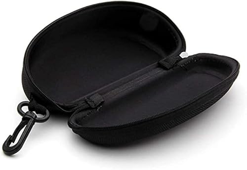 Alladaga 3 Pack Zipper Shell Eyeglasses And Sunglasses Case With Plastic Carabiner Hook (Black) #TOP4