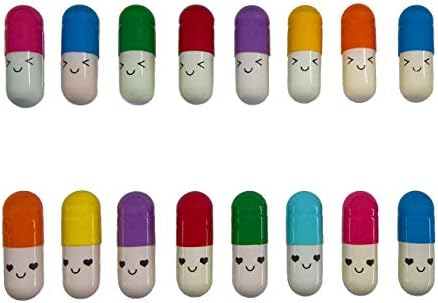 Aoyoho 100 Pcs Message in a Bottle Capsule Letter Cute Smiling Face Love Friendship Half Color Pill