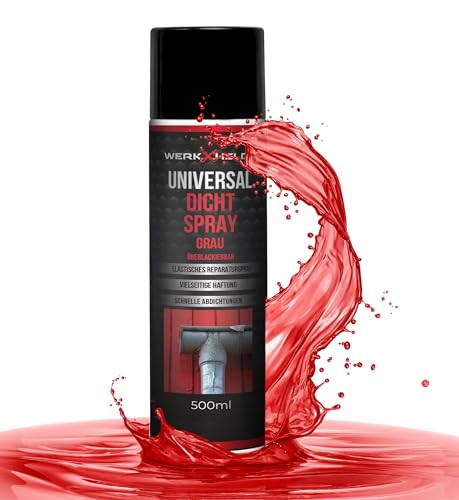WerkXheld Profi Dichtspray GRAU (500ml) Extrem Witterungsfest Ideal für Dachrinne Zink Metall & Beton Flüssigkunststoff-Versiegelung