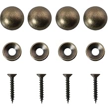4PCS 20mm Pure Brass Decorative Cap with Self Tapping Screws and Washers for Coffee Table Bathroom Panels Wardrobes Wall Decoration