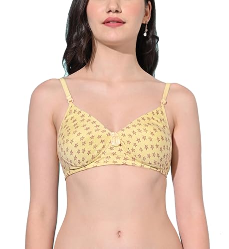 Image of FIMS - Fashion is my style Women Cotton Blend Padded Non-Wired Everyday Bra Pack of 1 Cup- B Multicolor