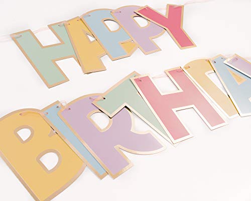 PapaKit Grande Happy Birthday Premium bandeirinha decoração de festa (Festive Rainbow Colors com bor
