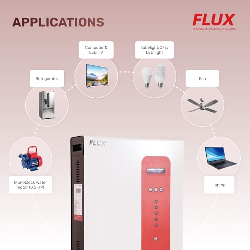 Image of Illumine Flux Li1500 1350VA Smart Inverter with 1280Wh Lithium-Ion Battery 10 Year Life Silent Reliable Power Backup for Home and Office