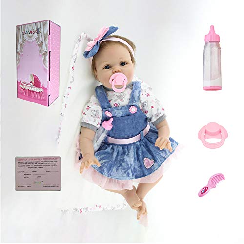 ZIY IUI Regalo de cumpleaños recién Nacido de Silicona Suave Hecho a Mano Ojos Azules realistas 55CM