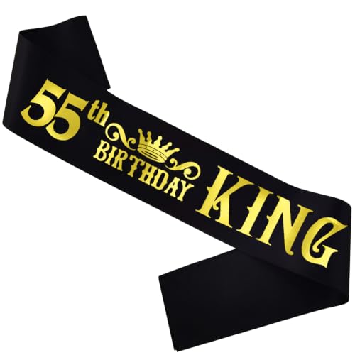 55th Birthday King Sash for Men 55th Birthday Party Decor Photo Prop idea