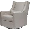 Babyletto Kiwi Electronic Power Recliner and Swivel Glider with USB Port in Performance Grey Eco Weave Water Repellent Stain Resistant Greenguard Gold and CertiPUR US Certified