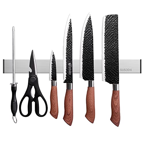 Redcall Magnetic Knife Holder,Kitchen Knife Magnetic Strip Knives Magnet Bar Storage Rack For Wall Utensil Tool Holder (16 Inch, Silver) #TOP16