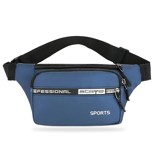 Image of Kraptick Premium Unisex Waist Bag for Men and Women - Stylish Fanny Pack, Chest Bag, Running Waist Pack (Blue)