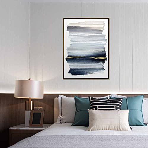 Sofoney - Gold Framed Abstract Canvas Wall Art Prints With Gold Foil, Textured Contemporary Abstract Brushstrokes Painting Modern Home Decor For Living Room Bedroom Bathroom - 24X32Inch #TOP3