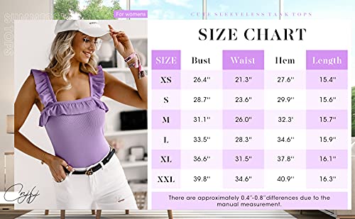 Womens Sleeveless Tank Tops Ruffle Strap Square Neck Solid Color Camisoles Tops Black #TOP6