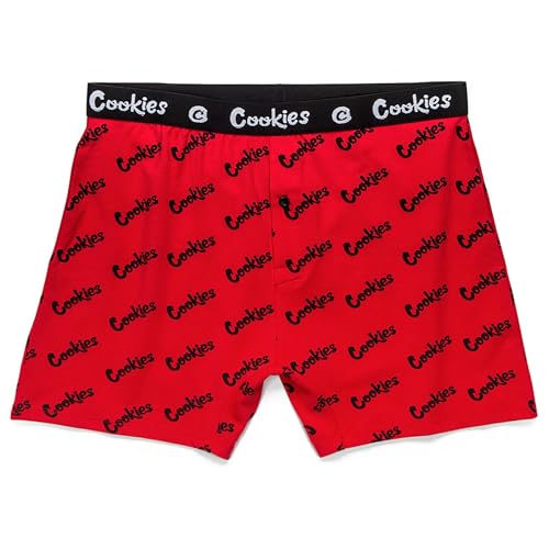 COOKIES Men's Boxer Briefs – Cotton Boxer Briefs for Men, Elastic Waistband, Button Fly, Comfortable Men Underwear Soft Boxer