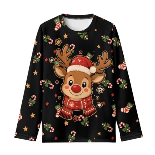 Image of Renewold Boys Girls Tees Kids T-Shirt Long Sleeve Crewneck T Shirts Casual Athletic Tops Clothing for Home School Travel