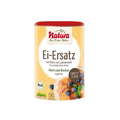 Natura Bio Ei-Ersatz – 175 g – pflanzliche Alternative zu Ei – auf Basis von Lupinenmehl – vegan – Ei-Ersatz-Pulver zum Kochen und Backen