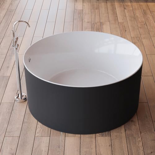 SPALINA Loom 2.0 Noire - Bañera exenta Redonda L. 130 x l. 130 cm