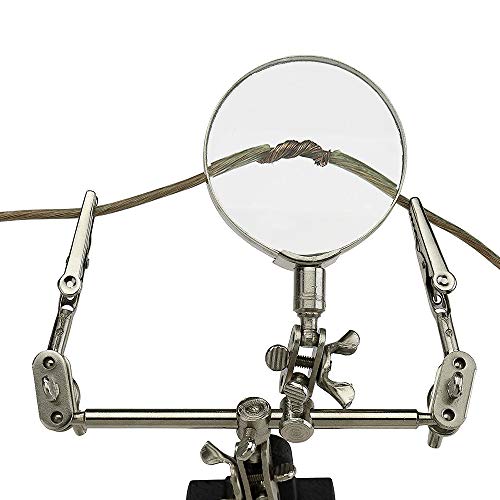 AORAEM Helping Hands Magnifier with Dual Adjustable Alligator Clips in 2.5x Magnifying Glass Soldering Station for Crafting, Hobby, Micro Objects (Not Include Battery) - Image 3