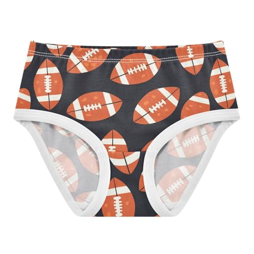 Wusikd American Football Girls' Underwear Cotton Orange Girls Briefs Soft Toddler Underwear 2T
