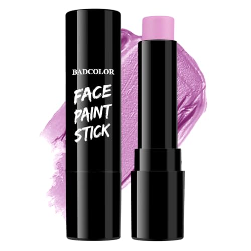 Image of BADCOLOR Pastel Purple Face Body Paint Stick, Non-toxic Full-coverage Cream Eye Black Stick for Ursula Witch Sorceress Fairy Ghost Bride Unicorn Alien Mermaid Halloween SFX Special Effects