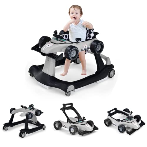 COSTWAY 4-in-1 Baby Walker, Grey