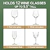 LotFancy Stemware Storage Containers, 2-Pack, Deluxe Quilted Storage Case with Dividers for 24 - Wine Glasses, Champagne Flutes, Glassware, Drinkware Storage Box Chest, 15.5x12.5x 10, Gray