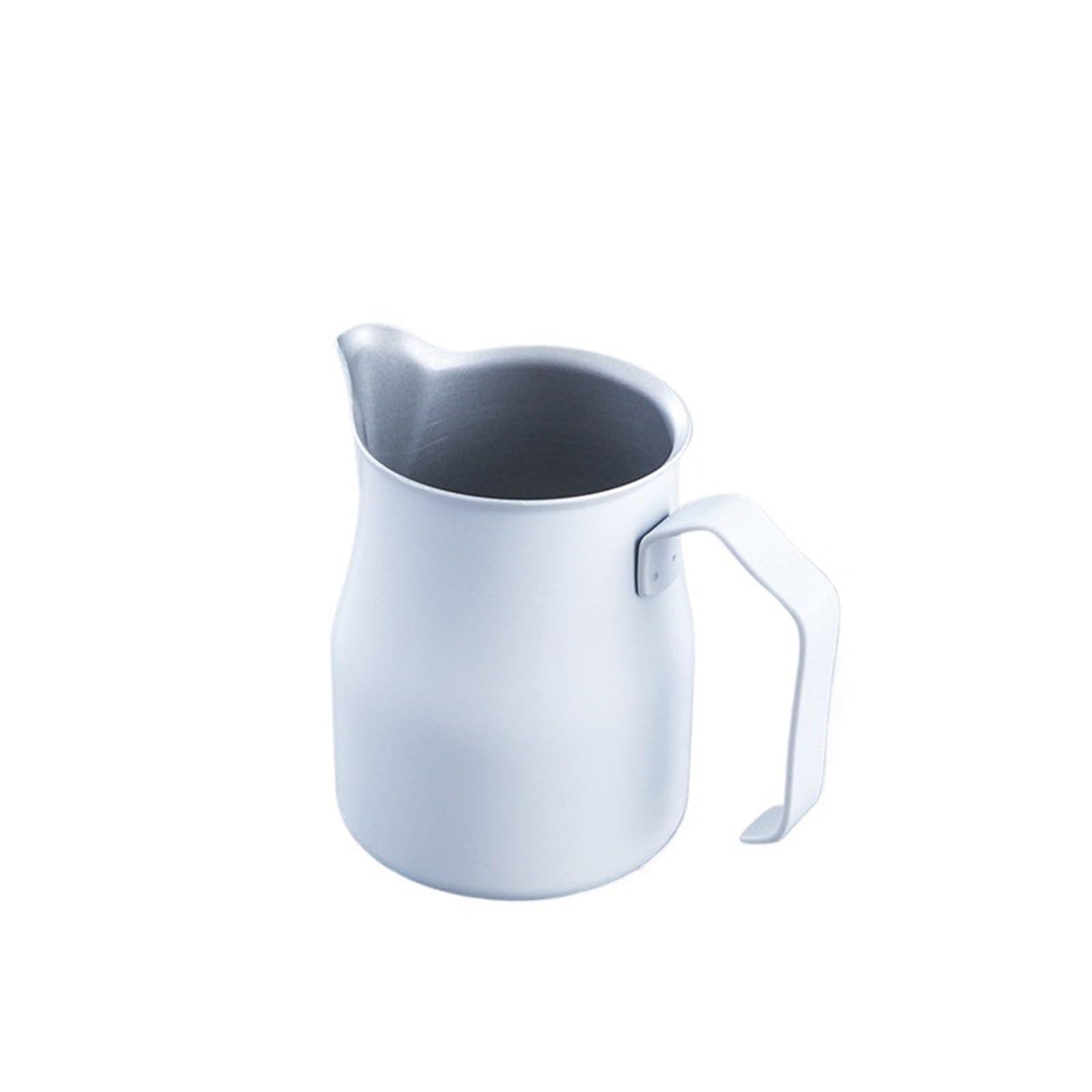 Jarra De Leche De Acero Inoxidable Jarra for espumar leche de acero inoxidable: vierta sobre la tetera café Taza for humeante(500ml,WHITE)