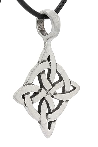Celtic Good Luck Knot Pewter Pendant Necklace 18"2