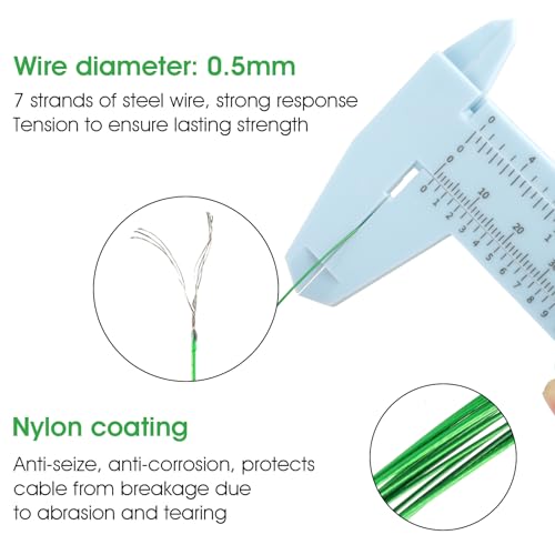Jeffdad Líderes de Pesca 60 Piezas Nylon Acero Inoxidable Verde miniatura 3