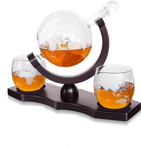 Image of Whiskey Decanter with Antique Crystal Clear (Whiskey Decanter with Shot Glasses)