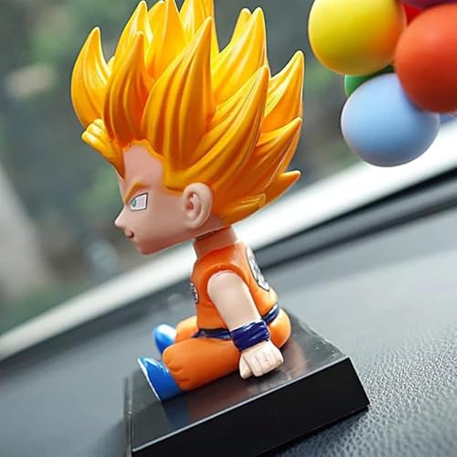 Image of Super Hero Action Figure Limited Edition Bobblehead with Mobile Holder for Car Dashboard, Office Desk & Study Table - Goku