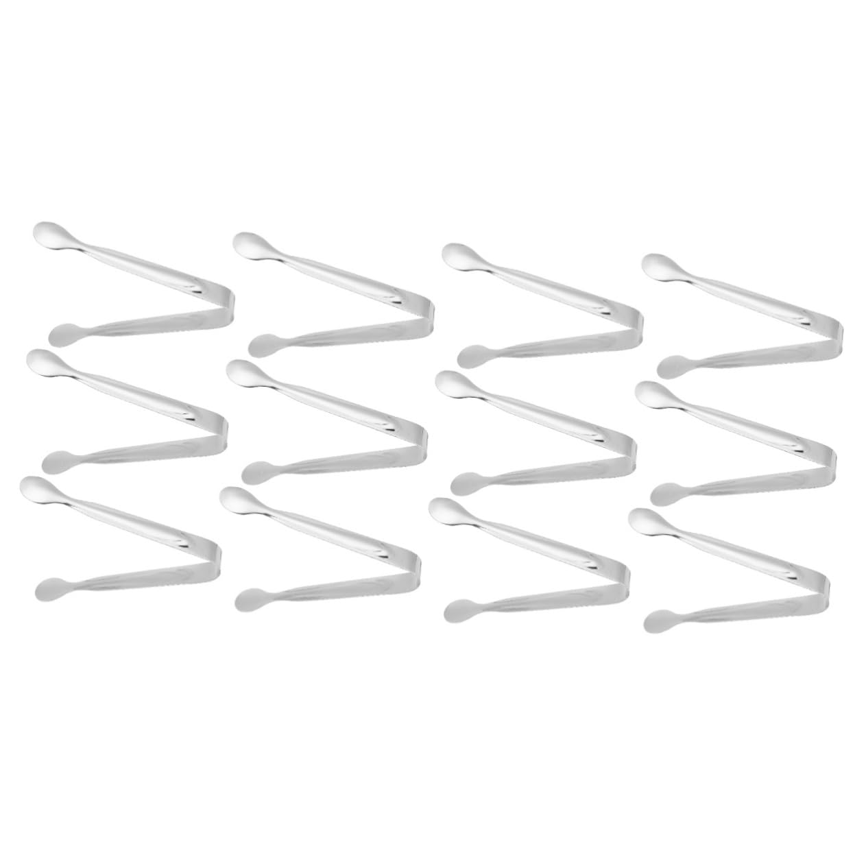 12 pcs Tongs Stainless Steel Stainless Steel Pliers Cookie nip Stainless Steel ice Cube Mini Grill Sugar Cube Tongs Appetizer Tongs Mini Heavy Food Clip with Pliers Buffet Tweezers