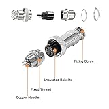 Aiqeer 10 Pcs GX12 Aviation Connector Set, 12 mm Thread Panel Metal Aviation Cable Connector, 5A Male Female Aviation Connector Plug Socket Kit, with Rubber Cap (3 Pin/4 Pin/5 Pin/6 Pin/7 Pin) - Image 4
