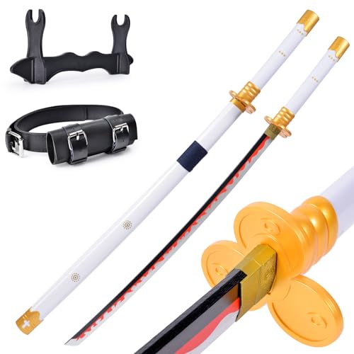 Anime Yama Enma White Sword Zoro Cosplay Sword 41inch - with Display Stand,for Role-Playing and Collection