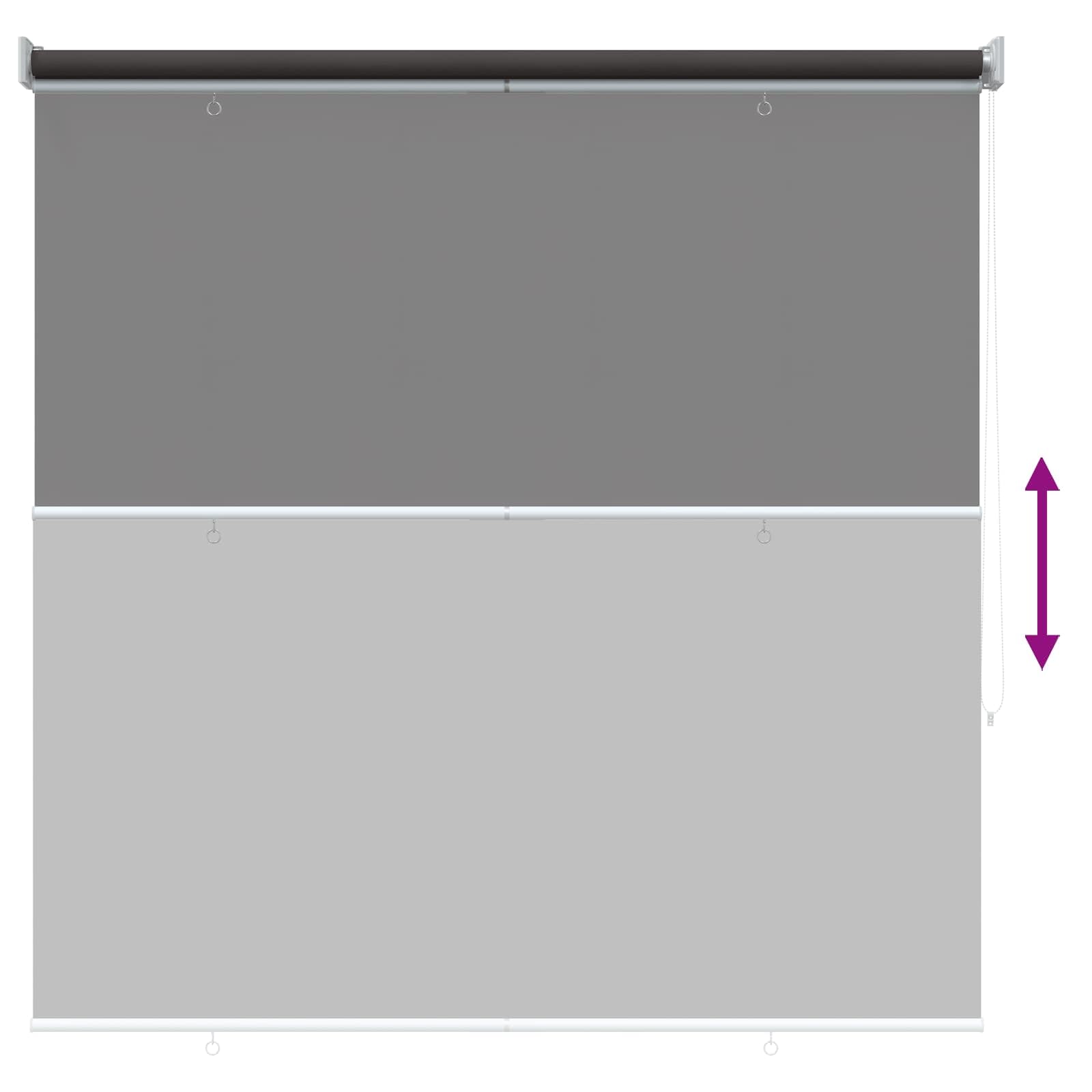 Tenda avvolgibile in poliestere grigio antracite con protezione UV | Montaggio a parete o a soffitto, controllo termico, privacy, catena laterale regolabile