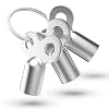3x Entlüftungsschlüssel | Universal – alle Heizkörper | mit Ring zum Aufhängen | 5mm | Zinklegierung | Schlüssel zum Entlüften | Lüften aller möglich | radiator key Entlüfter Heizung