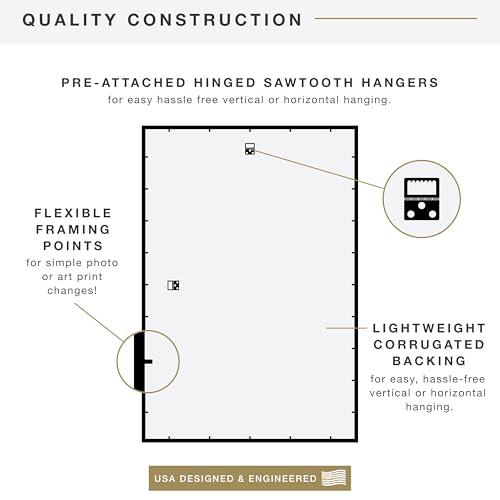 MCS Trendsetter Movie Poster Frame 27x40 Black High-Gloss, Vertical & Horizontal Wall Hanging Large Picture Frame for Photos, Artwork & Custom Posters (1-Pack)